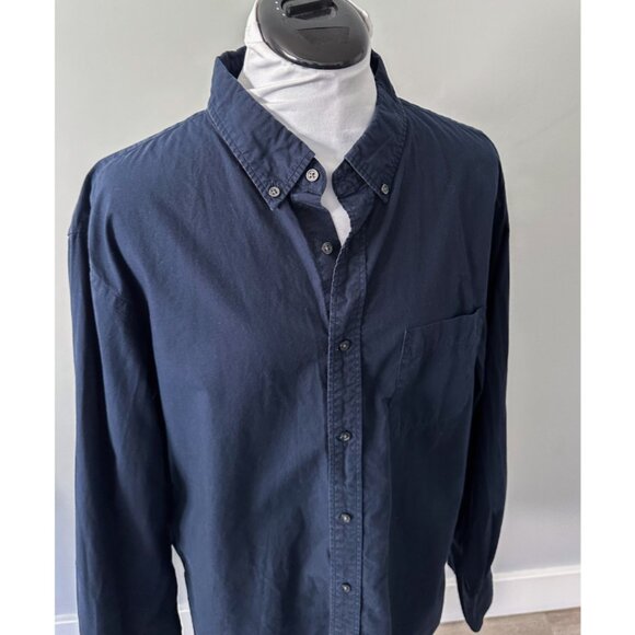 Uniqlo Navy Button Down Shirt - Picture 8 of 9